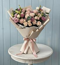 Букет цветов из:  Розы и Лизиантусы в Октябрьский Башкортостан