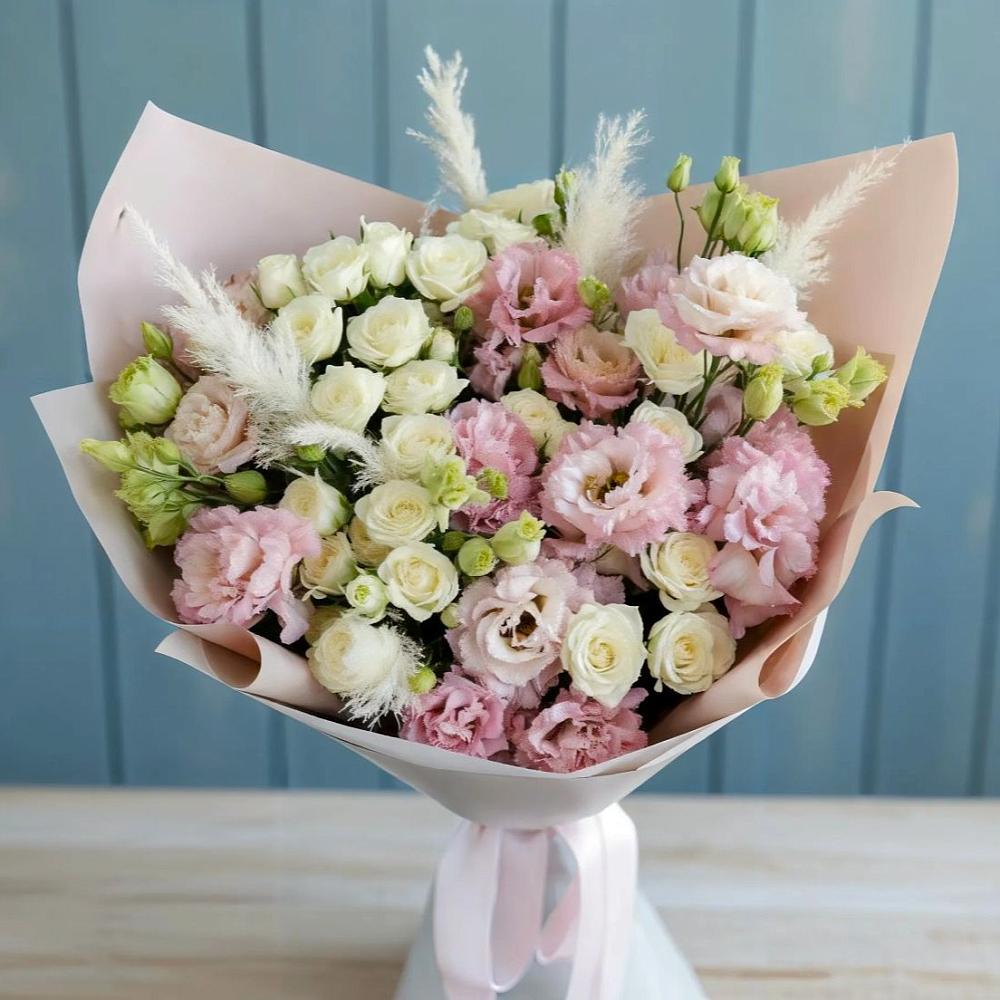 Букет цветов из: Альстромерии и Розы в Октябрьский Башкортостан