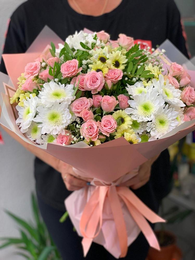 Букет цветов из: Розы и Хризантемы в Октябрьский Башкортостан