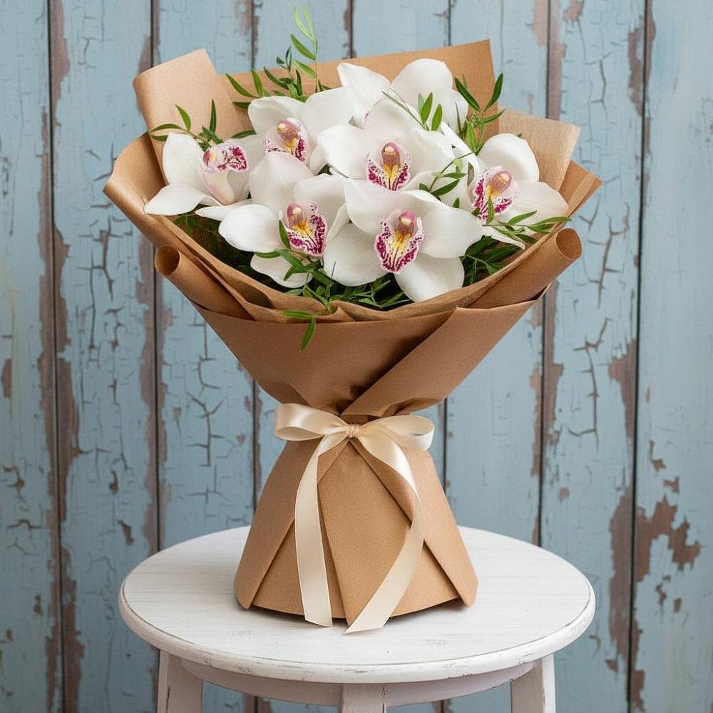 Букет цветов из: Орхидеи и Розы в Октябрьский Башкортостан