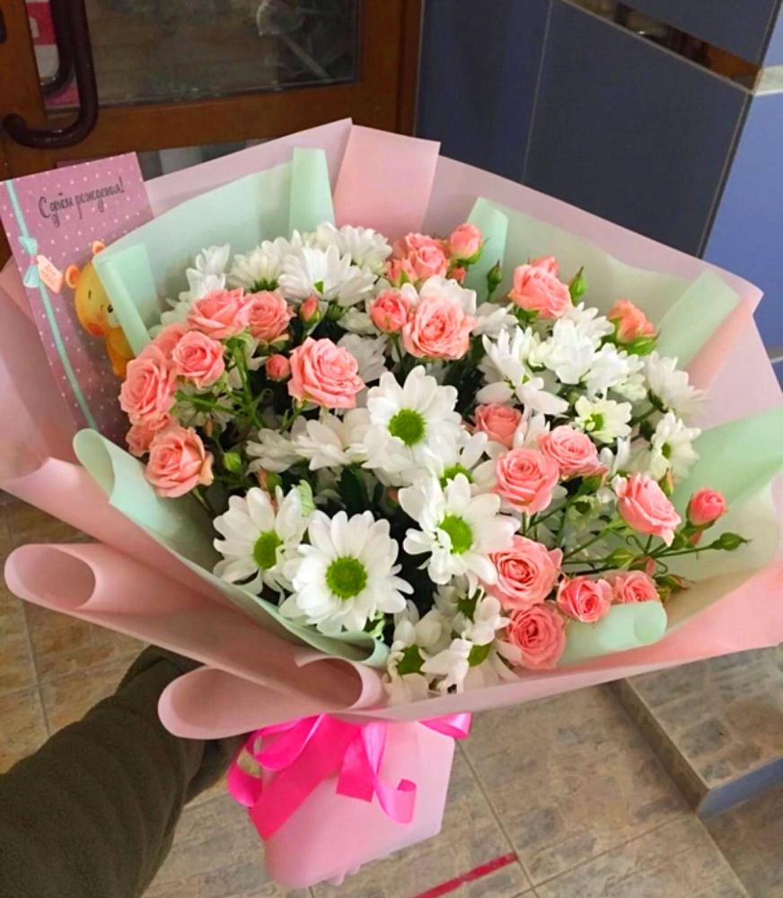 Букет цветов из: Розы и Хризантемы в Октябрьский Башкортостан