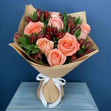 Букет цветов из:  Розы и Альстромерии в Октябрьский Башкортостан