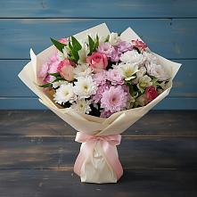 Букет цветов из:  Хризантемы, Альстромерии и Розы #REPLACE_PRED# Октябрьский Башкортостан