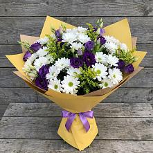 Букет цветов из:  Ирисы, Хризантемы и Ромашки в Октябрьский Башкортостан