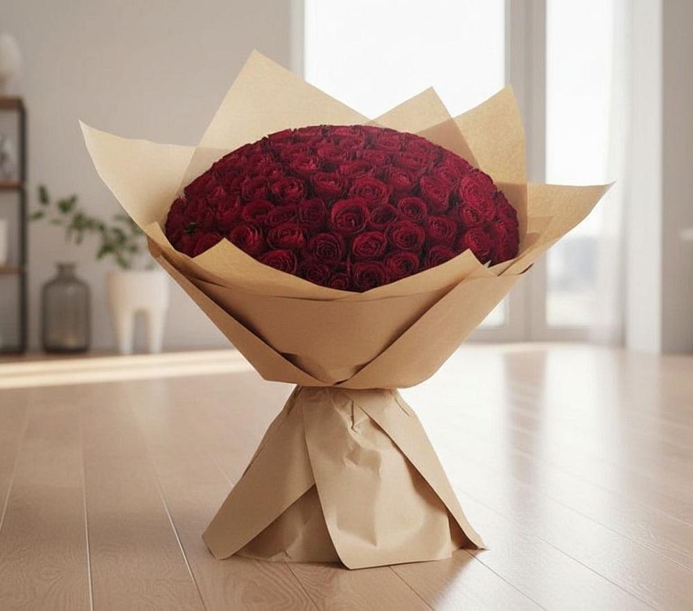 Букет 101 Красная роза в Октябрьский Башкортостан