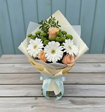 Букет цветов из:  Герберы, Розы и Хризантемы #REPLACE_PRED# Октябрьский Башкортостан