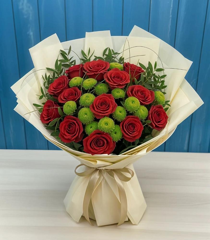 Букет цветов из: Розы и Хризантемы в Октябрьский Башкортостан