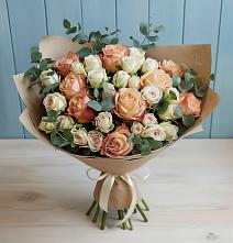 Букет цветов из:  Альстромерии и Розы в Октябрьский Башкортостан